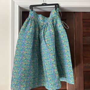 Horror Vacui Toga Skirt in Blue Liberty London Floral, Size Large